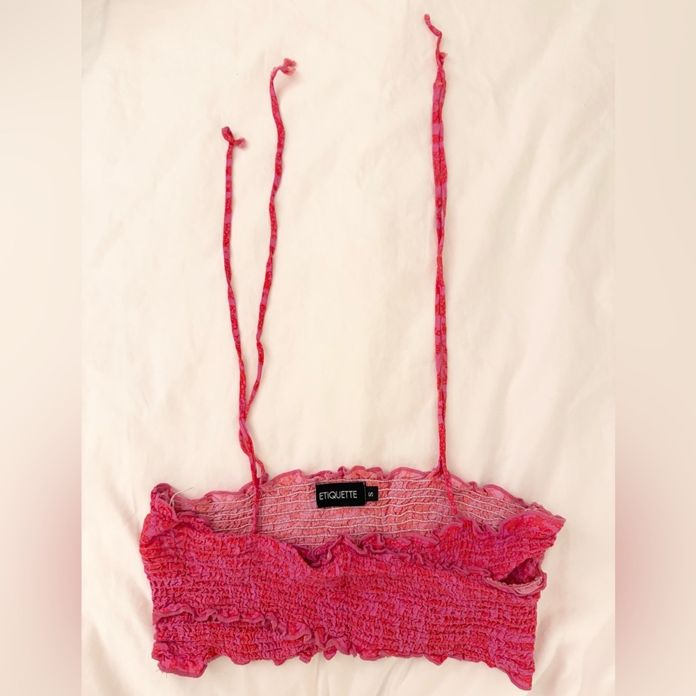 Etiquette Pink Smocked Bandeau